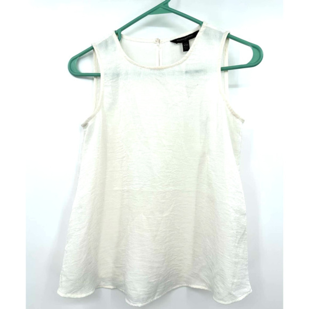 Banana Republic size XXS petite white semi sheer tank top sleeveless blouse